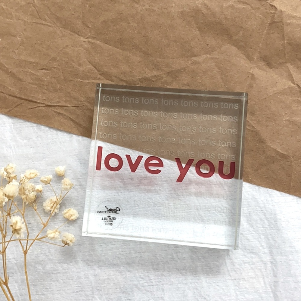 I love you glass decor